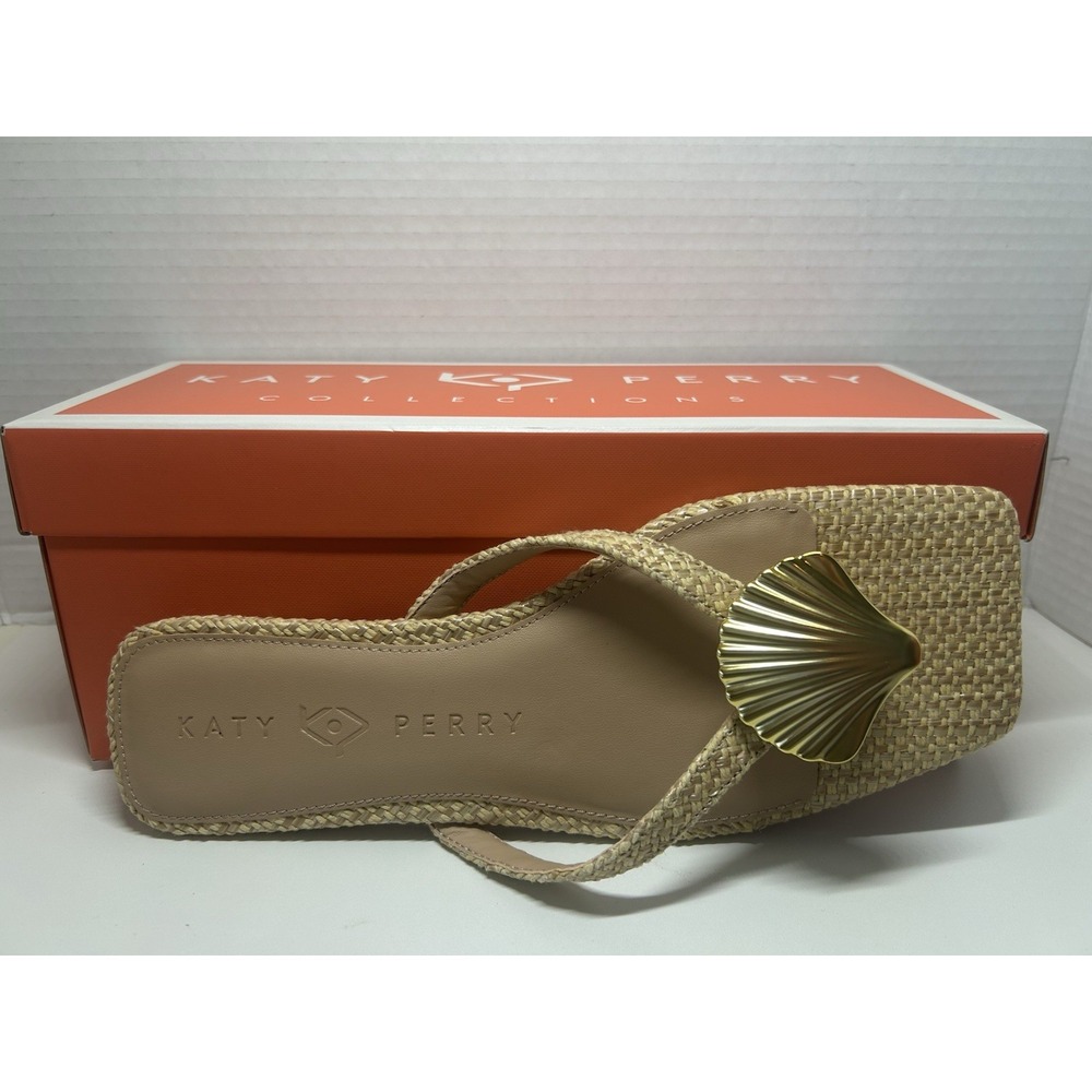Katy Perry Collections Beige Sandals with Gold Shell Detail - Picture 5 of 5